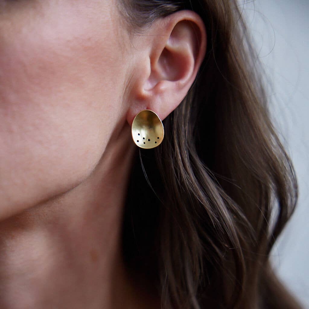 MULXIPLY - Mini Origin Earrings | Brass - PMA Store at the Portland Museum of Art, Maine