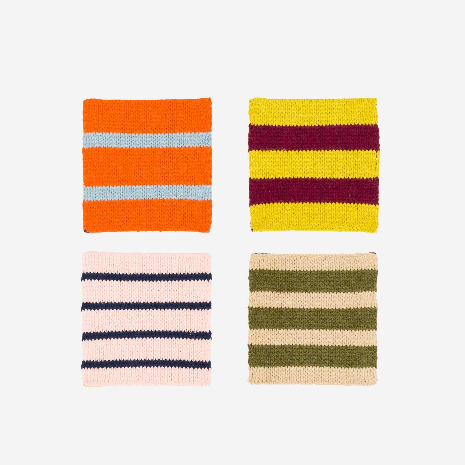 VERLOOP | knits - Patchwork Stripe Coaster Set: Desert - PMA Store at the Portland Museum of Art, Maine