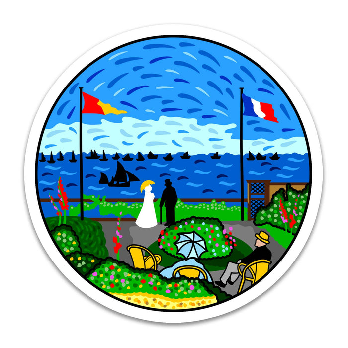 Today is Art Day - Sticker - Garden at Sainte-Adresse - Monet - PMA Store at the Portland Museum of Art, Maine