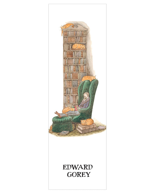 Pomegranate - Edward Gorey: Bibliophile with Cats Bookmark - PMA Store at the Portland Museum of Art, Maine
