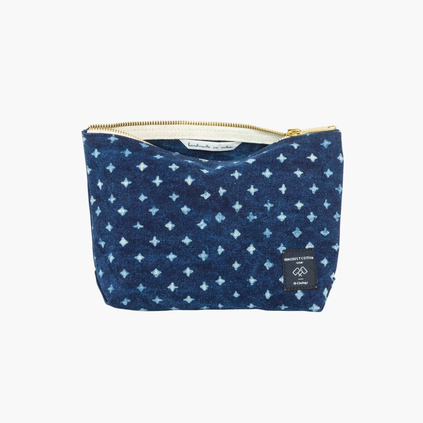 IMMODEST COTTON - Sardine Pouch | Indigo Cross - PMA Store at the Portland Museum of Art, Maine