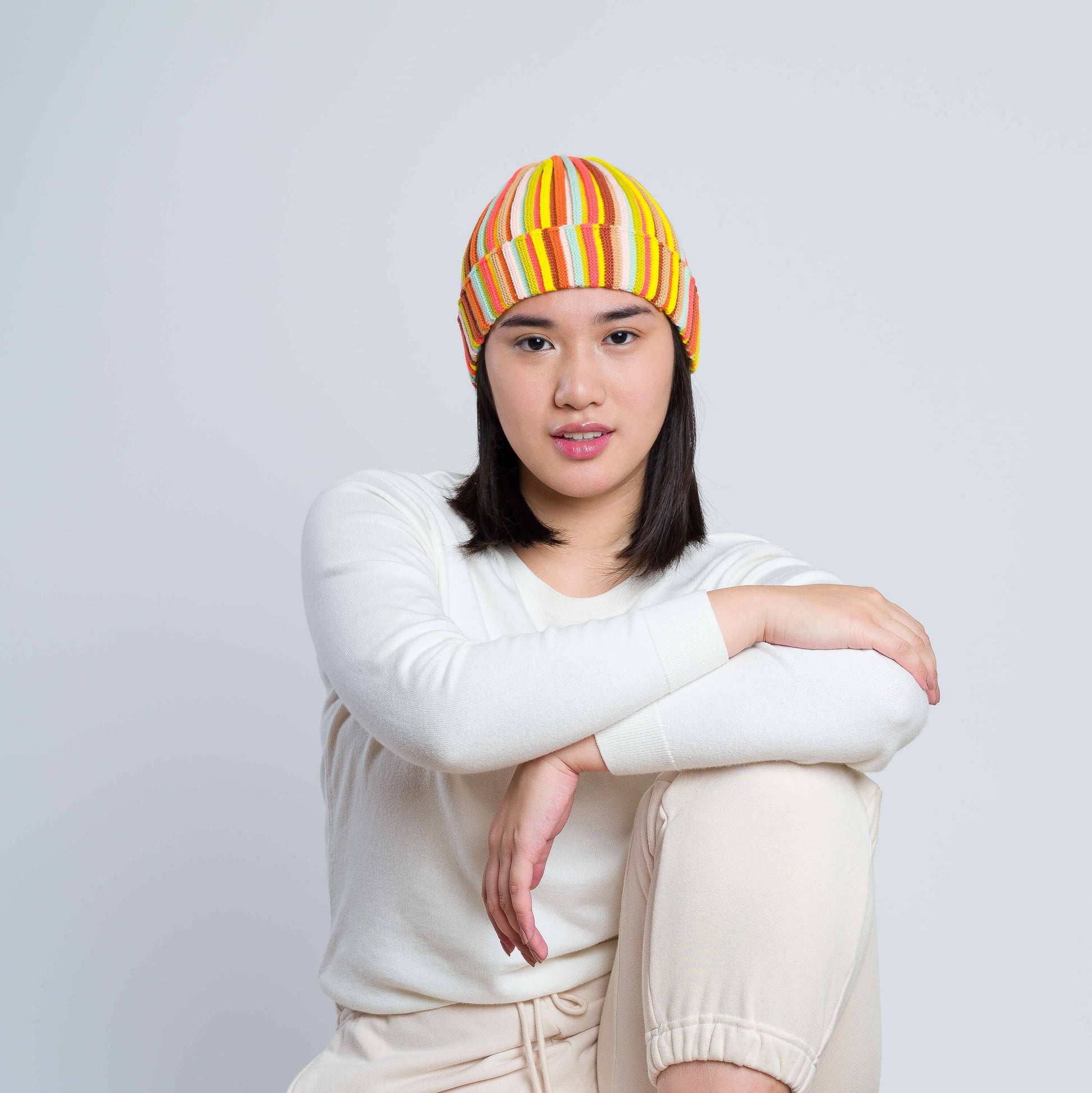VERLOOP | knits - Circus Stripe Beanie: Desert - PMA Store at the Portland Museum of Art, Maine