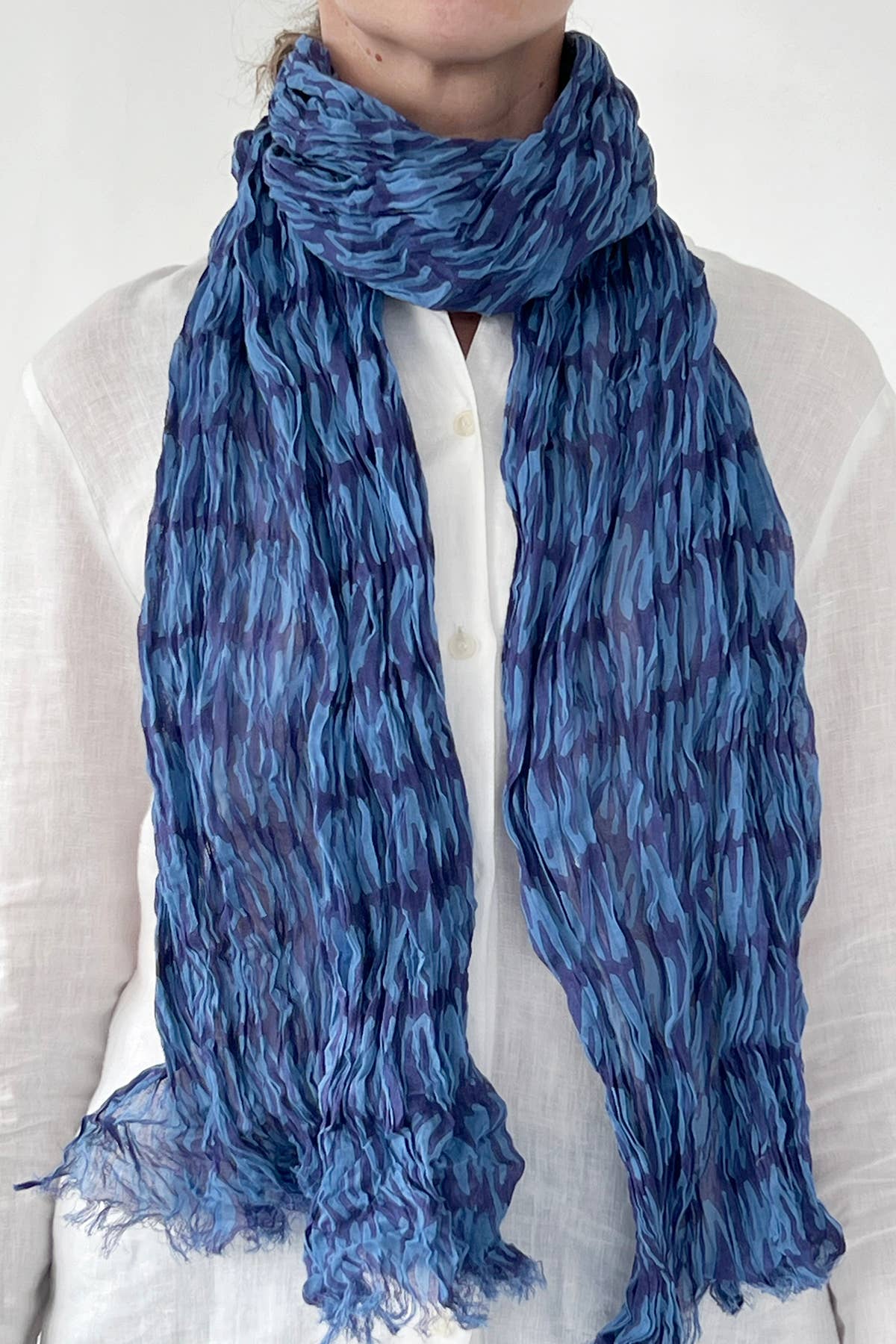 Cotton Scarf: Small Totem Red/Yellow - PMA Store at the Portland Museum of Art, Maine