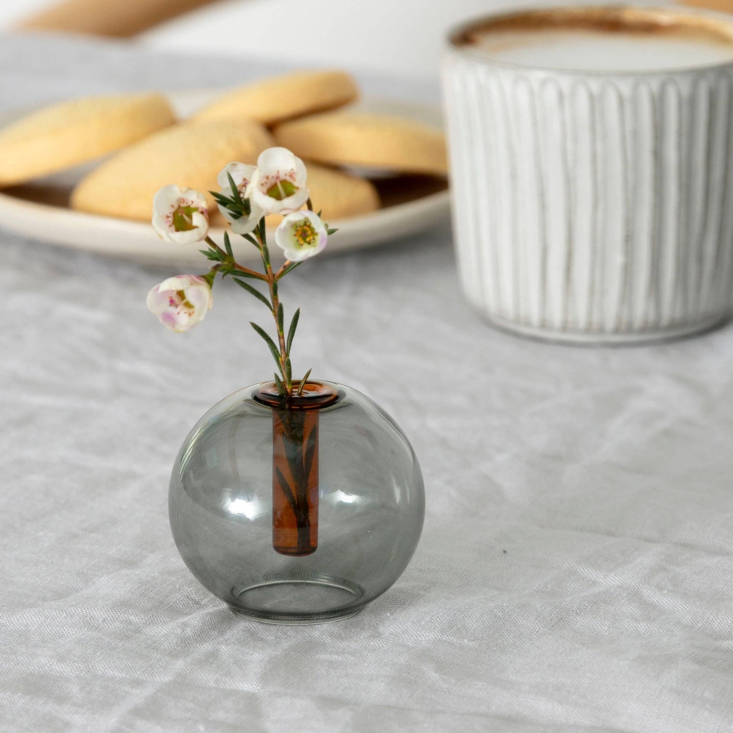 Block Design US - Mini Bubble Glass Vase: Blue and Yellow