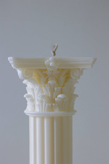 Verba Candle Co - Classic Greek Roman Column Pillar Candle: Ivory - PMA Store at the Portland Museum of Art, Maine