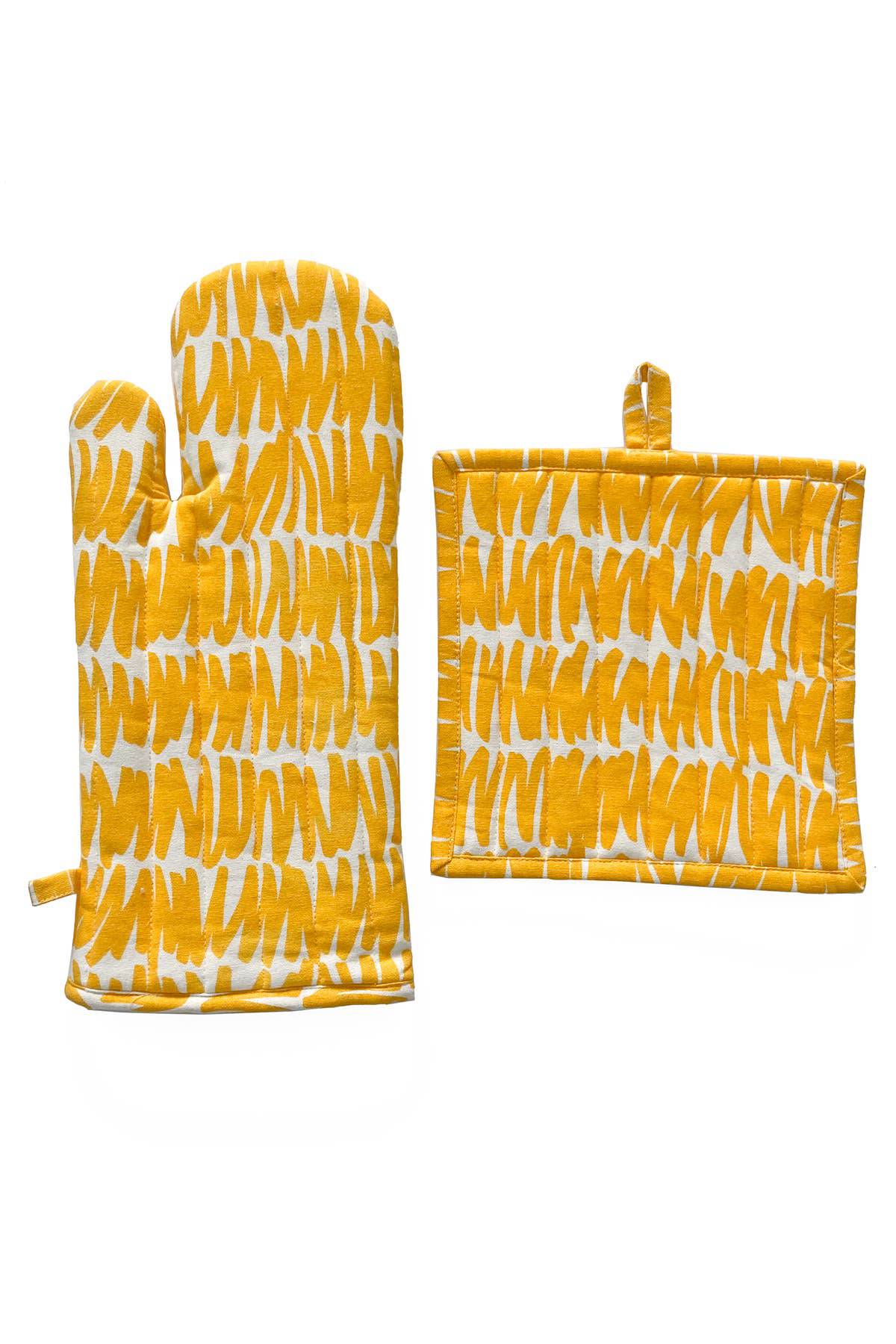 See Design - Oven Mitt & Potholder Set: Cheetah Pine/Lime - PMA Store at the Portland Museum of Art, Maine