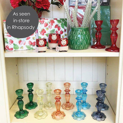 Talking Tables USA - Home, Birthday, Games & Seasonal Decor - Navy Glass Candle Holder | 4th of July Decor |