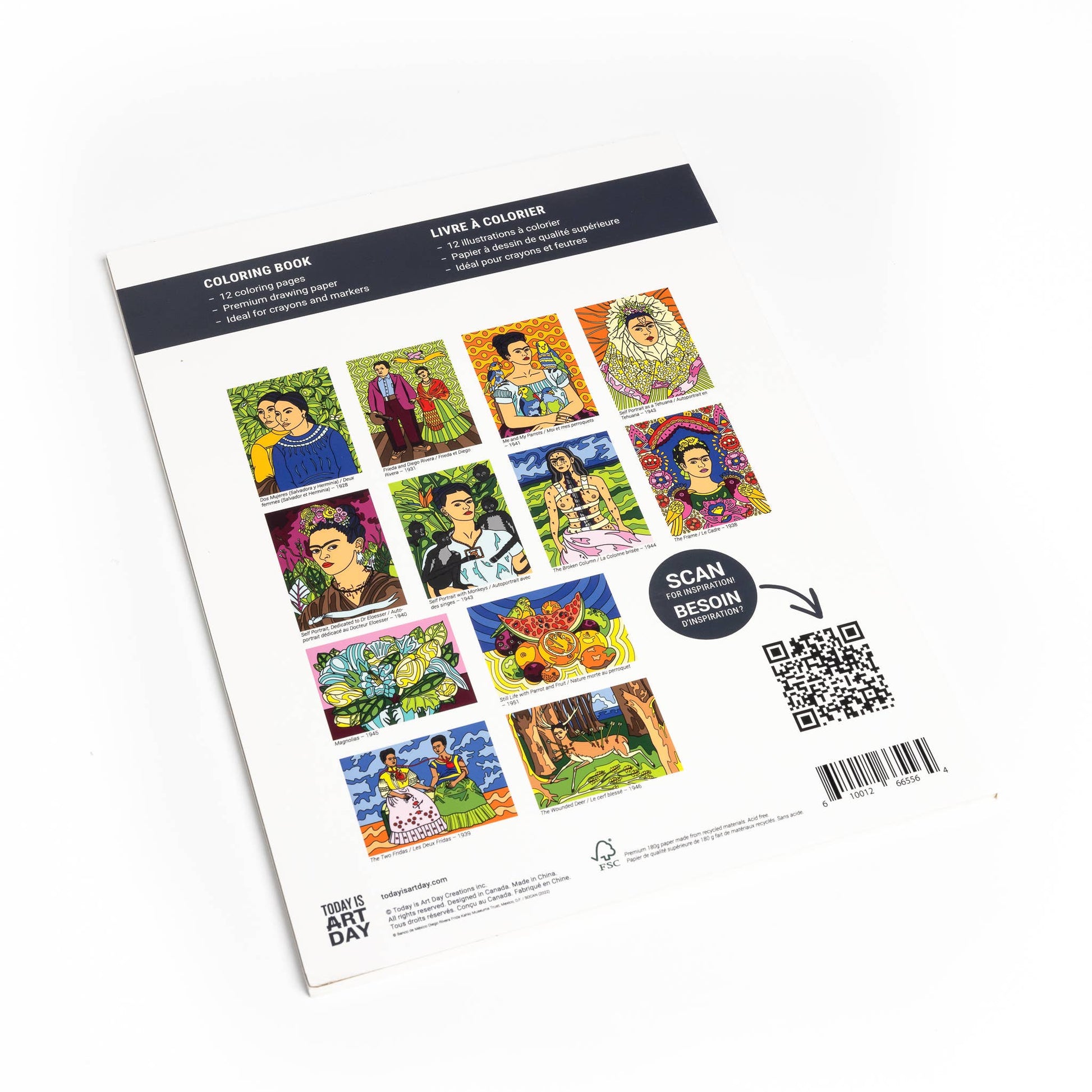 Today is Art Day - Coloring Book - Frida Kahlo - PMA Store at the Portland Museum of Art, Maine