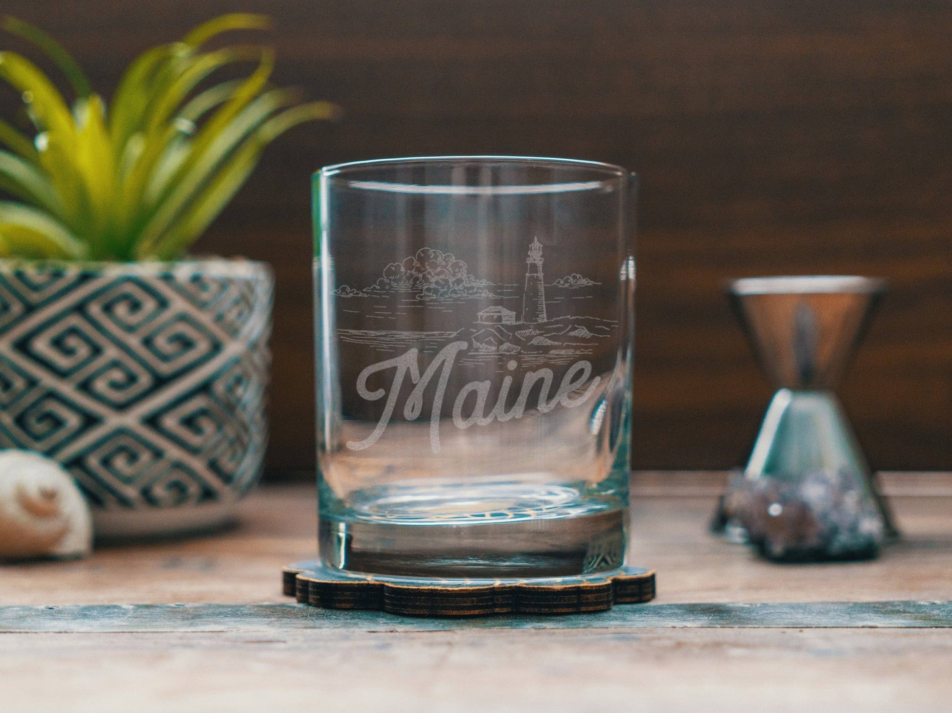 Benoit's Design Co. - Maine State Drinking Glasses: Beer Can ~16 oz - PMA Store at the Portland Museum of Art, Maine