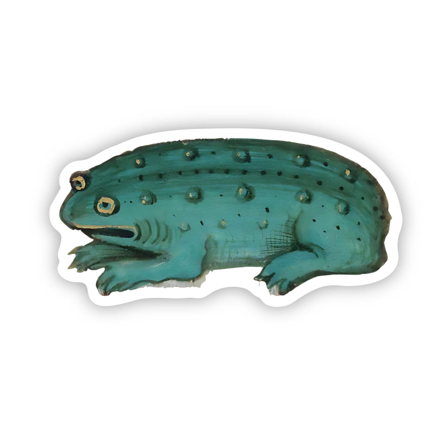 ChicalooKate - Medieval Marginalia Frog Vinyl Sticker: Packaged Sticker