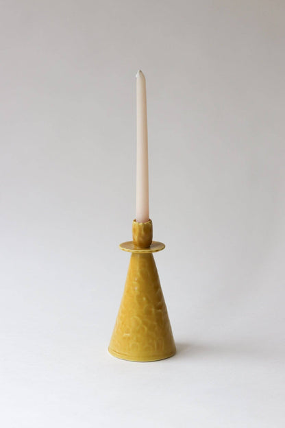 Elizabeth Benotti Ceramics - Everyday Pinched Candlestick Holder: Seafoam / Short - PMA Store at the Portland Museum of Art, Maine