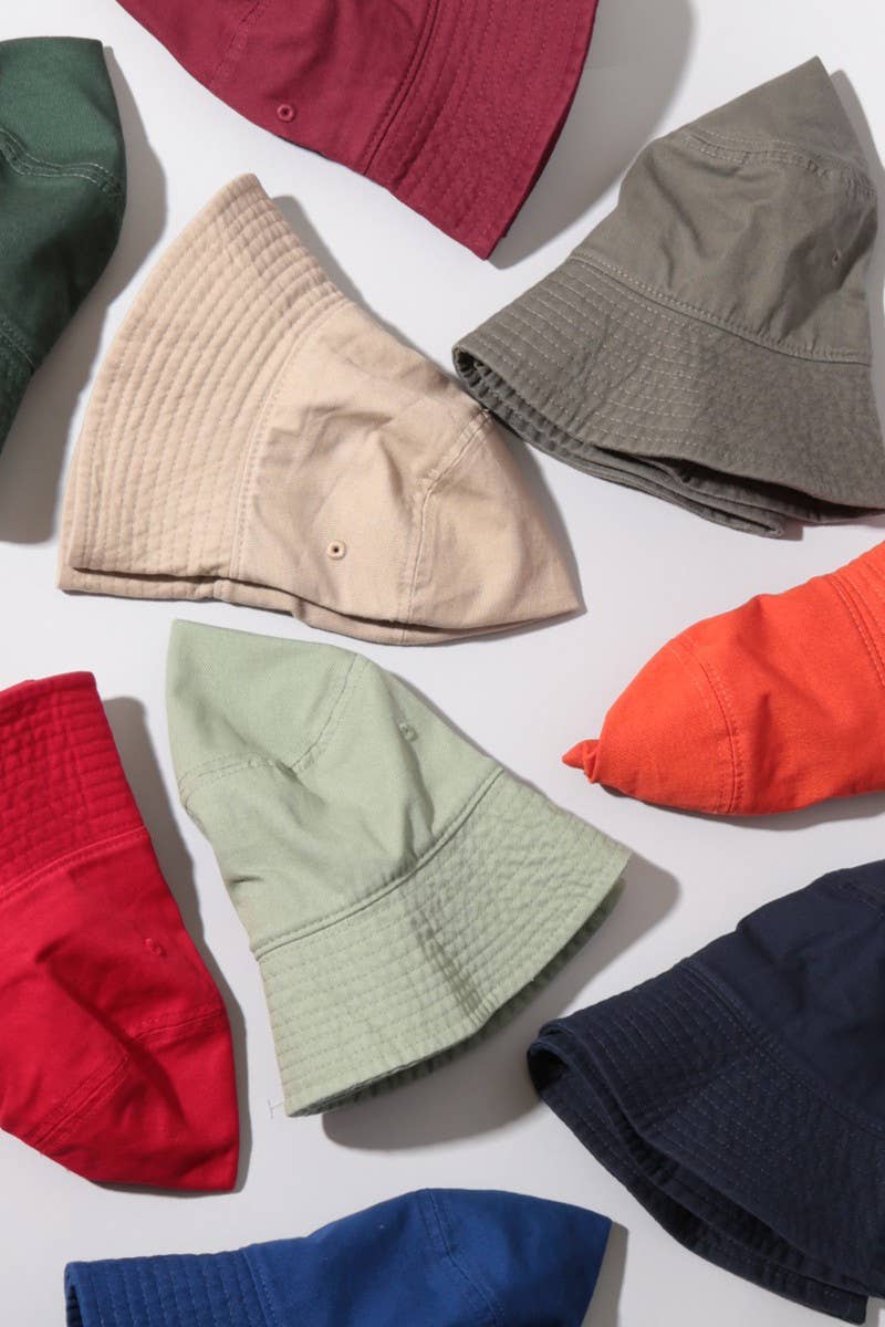 Fashion City - Solid Color Cotton Bucket Fisherman Hats: GREENTEA / S/M