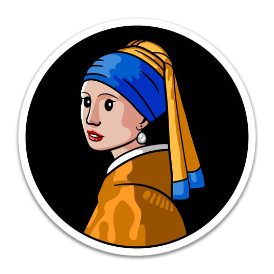 Today is Art Day - Sticker - Girl with Pearl Earring - Vermeer - PMA Store at the Portland Museum of Art, Maine