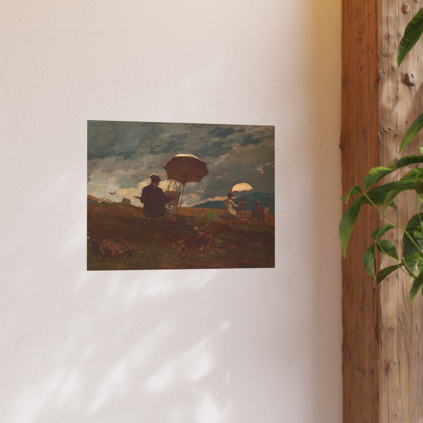 Artists Sketching in the White Mountains, 1868 by Winslow Homer Satin Poster 18x24 cropped - PMA Store at the Portland Museum of Art, Maine