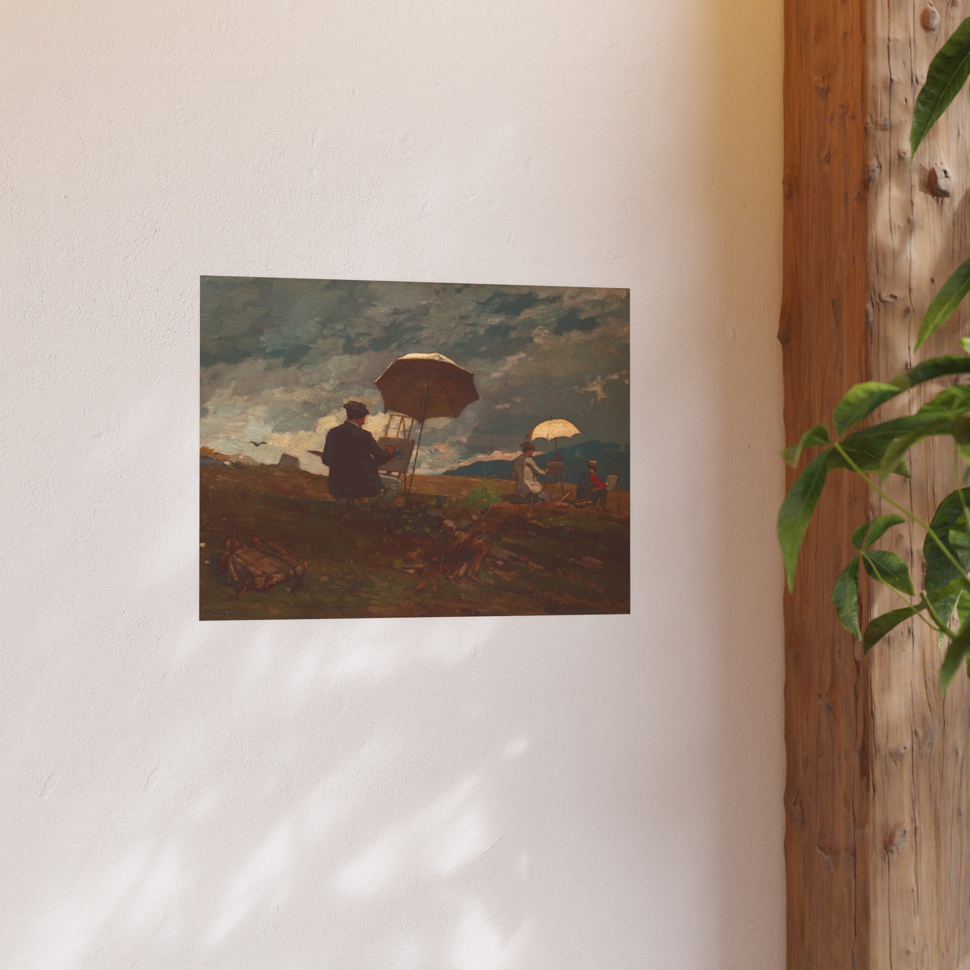 Artists Sketching in the White Mountains, 1868 by Winslow Homer Satin Poster 18x24 cropped - PMA Store at the Portland Museum of Art, Maine