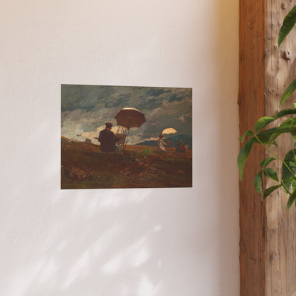 Artists Sketching in the White Mountains, 1868 by Winslow Homer Satin Poster 18x24 cropped - PMA Store at the Portland Museum of Art, Maine