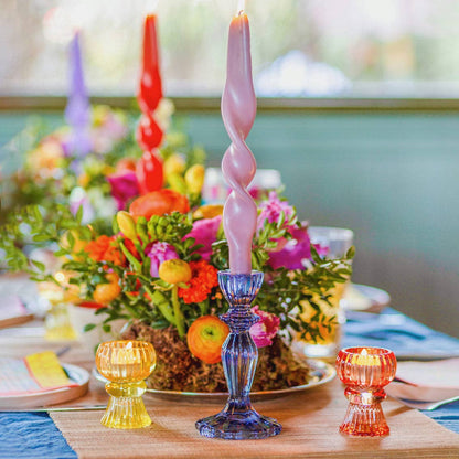 Talking Tables USA - Home, Birthday, Games & Seasonal Decor - Navy Glass Candle Holder | 4th of July Decor |