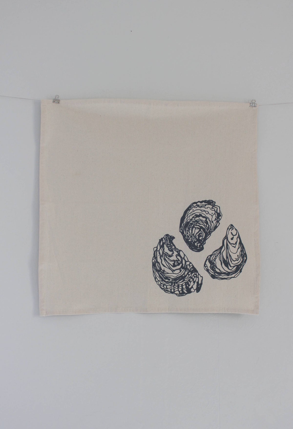 Hearth and Harrow - Set of 4 Organic Cotton Oyster Napkins - Oysters - Nautical: Mint green