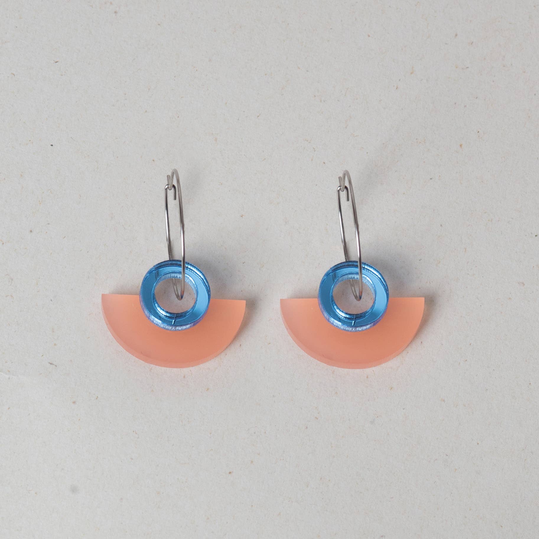 NEW Blok Earrings - Color: Turquoise and Gold Rose Mirror - PMA Store at the Portland Museum of Art, Maine