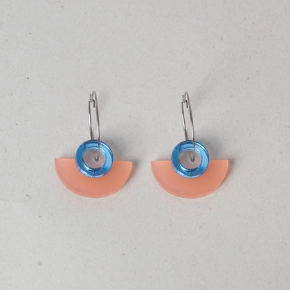 NEW Blok Earrings - Color: Turquoise and Gold Rose Mirror - PMA Store at the Portland Museum of Art, Maine