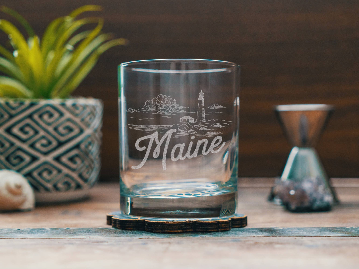 Benoit's Design Co. - Maine State Drinking Glasses: Beer Can ~16 oz - PMA Store at the Portland Museum of Art, Maine