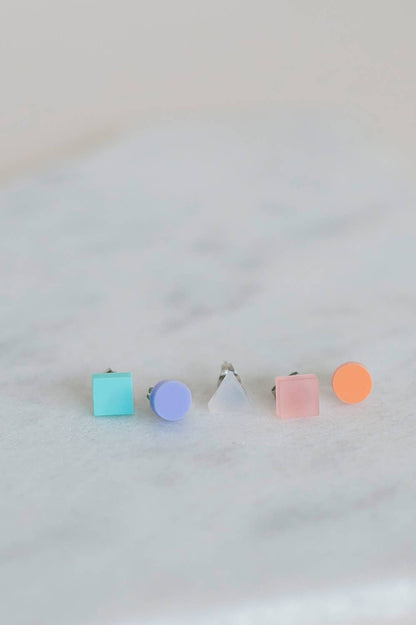 Pamela Coromoto - Basic - Mini Earrings Set (5) - Colorful Palette: Red/Blue Palette
