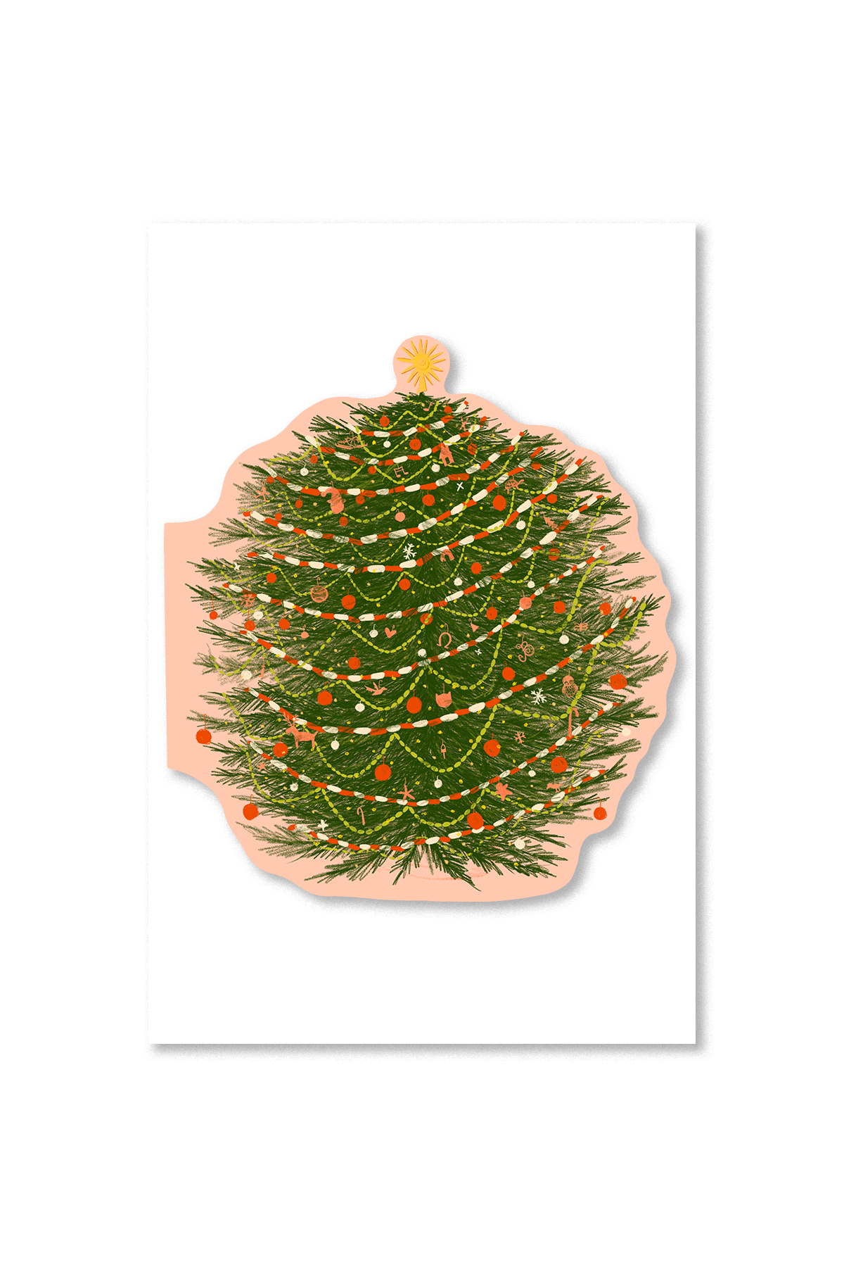 Avery Reed - Full & Festive Christmas Tree Die-Cut Greeting Card