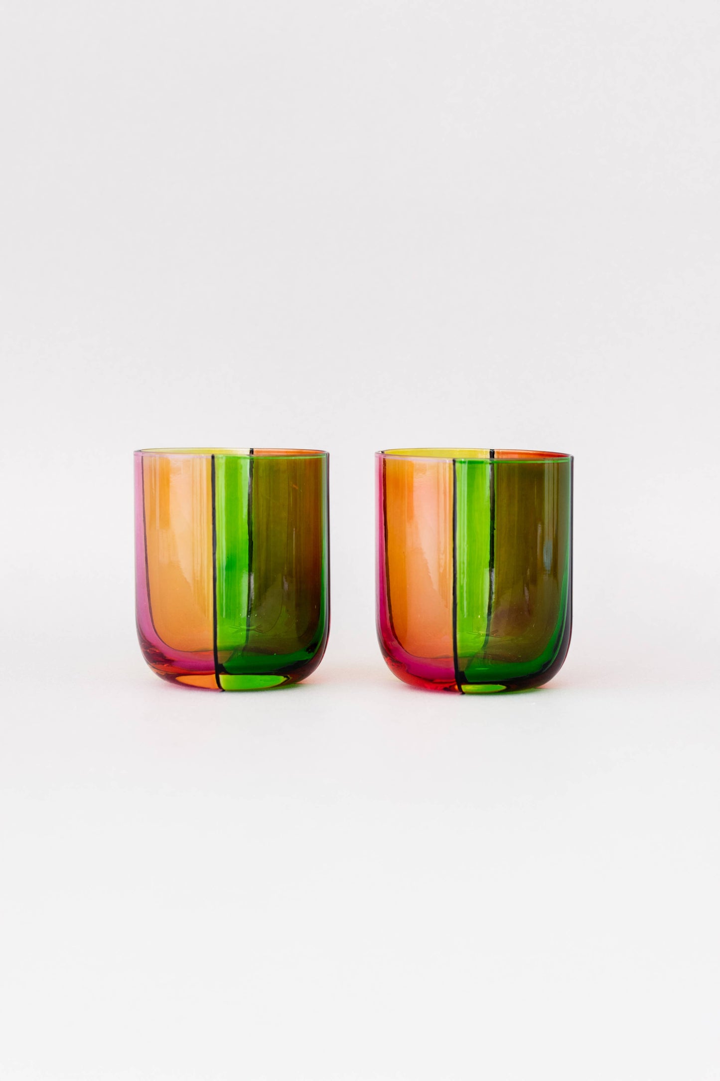 Ban.do - Low Ball Glasses, Colorblock - PMA Store at the Portland Museum of Art, Maine
