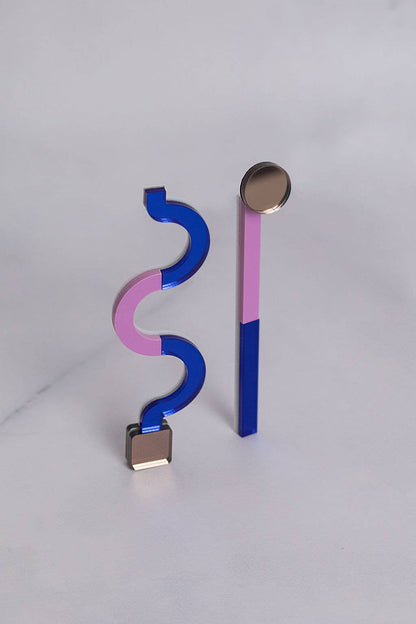 Pamela Coromoto - NEW Memphis Statement Earrings - Bold & unforgettable: Lilac/Salmon