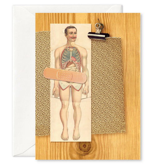 “Post-op” (abdomen/gentleman) get-well card: Recycled white envelopes - PMA Store at the Portland Museum of Art, Maine