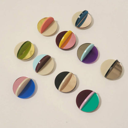 Pamela Coromoto - Dexel Brooch - Vibrant Palette: Bronze Mirror, Purple and Mint