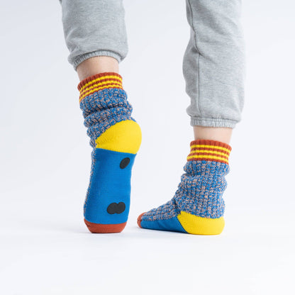 Varsity Knit House Socks: Golden Olive / S/M - W 6-9<br>M 5-7.5