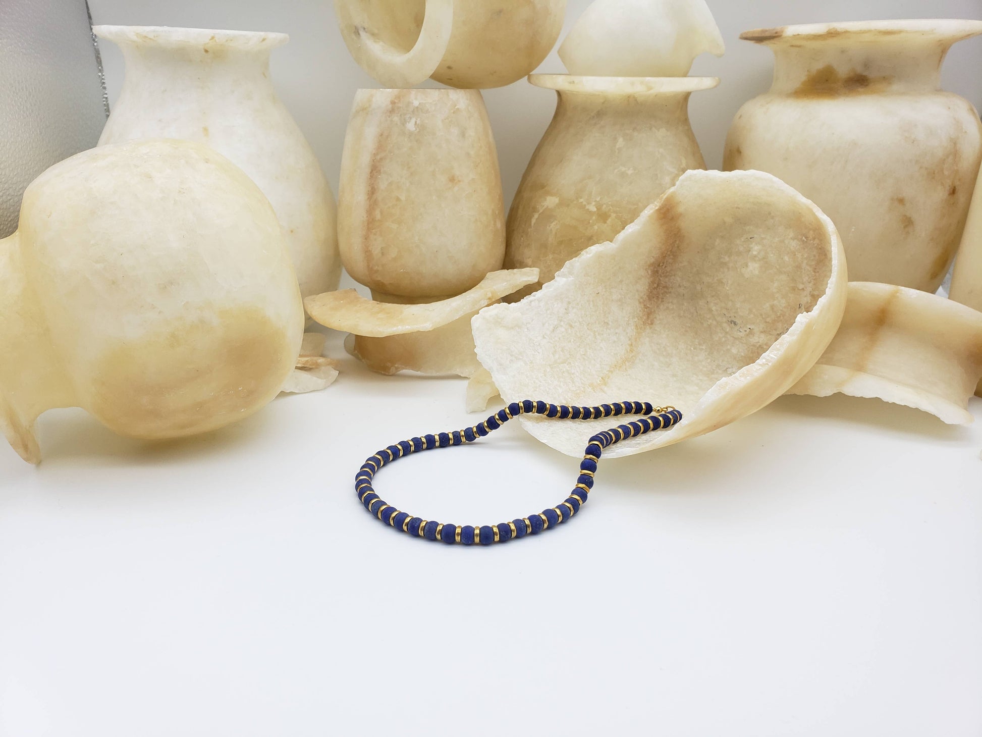 Sumerian Lapis Beaded Necklace - Egyptian Inspired - PMA Store at the Portland Museum of Art, Maine
