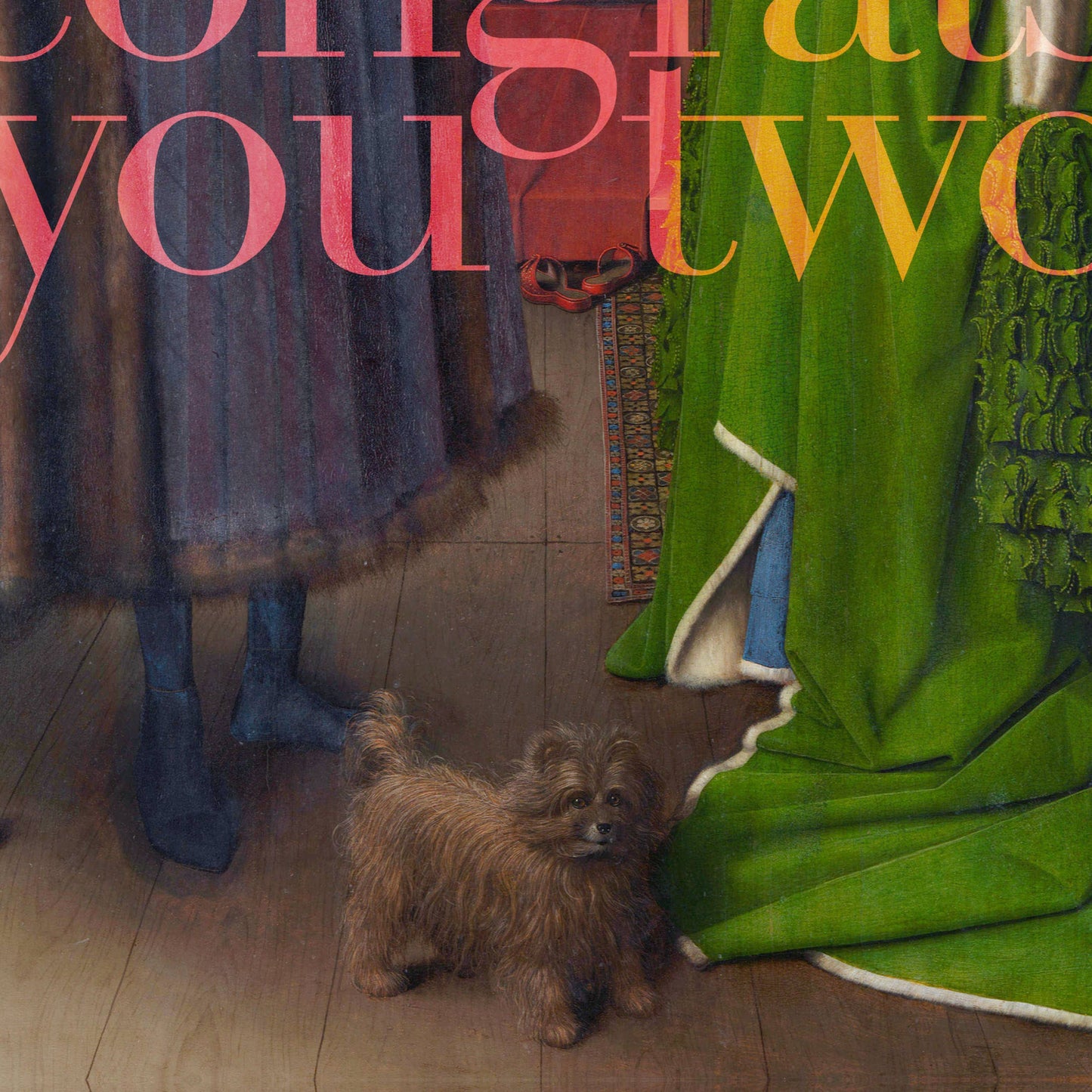 "Congrats, you two" (van Eyck) A6 wedding card: Recycled white envelopes - PMA Store at the Portland Museum of Art, Maine