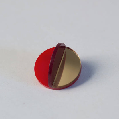 Pamela Coromoto - Dexel Brooch - Vibrant Palette: Bronze Mirror, Purple and Mint