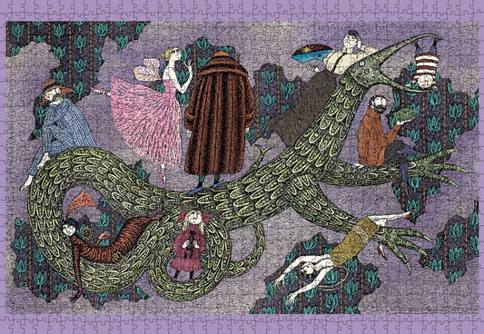 Pomegranate - Edward Gorey: Drop Curtain 1000-Piece Jigsaw Puzzle - PMA Store at the Portland Museum of Art, Maine