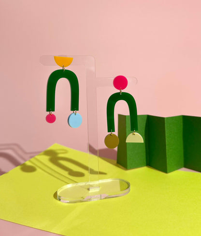 Combinist Goods - Collage Earrings: Green
