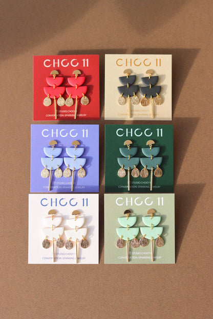 KAYLA EARRINGS // GOLD TONE: Tea Leaf - PMA Store at the Portland Museum of Art, Maine