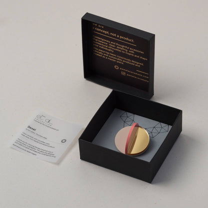 Pamela Coromoto - Dexel Brooch - Vibrant Palette: Bronze Mirror, Purple and Mint