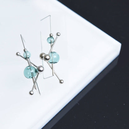 Pursuits - Révé Hoop Earrings: Glass Grey