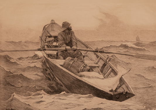The Fog Warning by Winslow Homer Cotton Tea Towel - PMA Store at the Portland Museum of Art, Maine