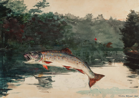 Winslow Homer Leaping Trout Poster 18 x 24 - PMA Store at the Portland Museum of Art, Maine