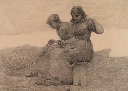 Mending the Tears Winslow Homer Postcard - PMA Store at the Portland Museum of Art, Maine