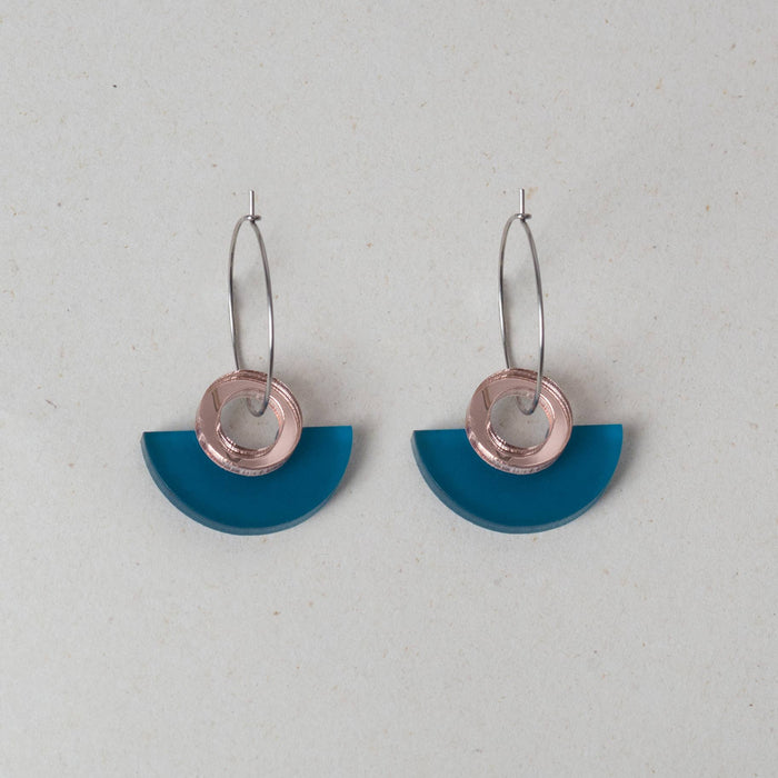 NEW Blok Earrings - Color: Rose and Gold Mirror