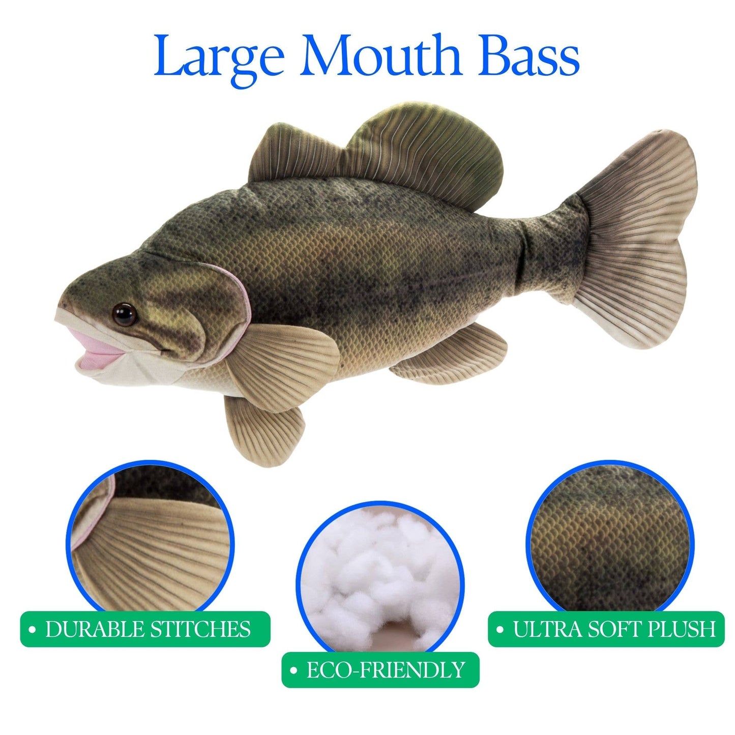 The Petting Zoo - River Fish Large Mouth Bass Medium 22" (56cm) - PMA Store at the Portland Museum of Art, Maine