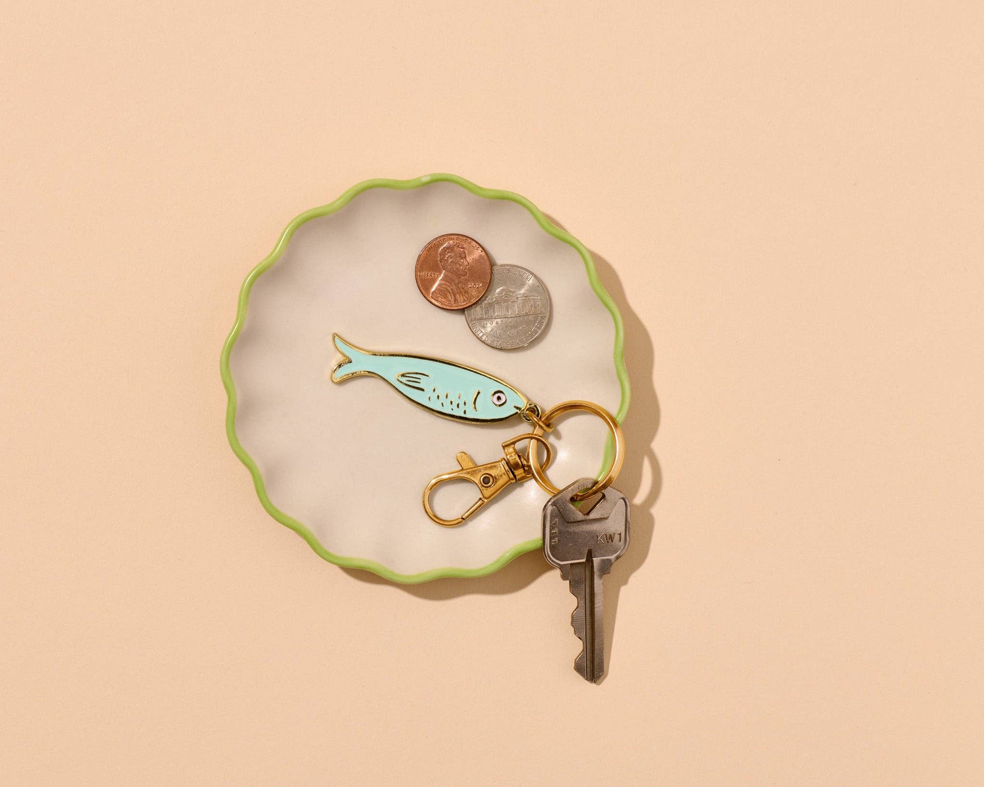 And Here We Are - Enamel Keychain & Bag Charm—Sardine (Tin Fish, Foodie Gift) - PMA Store at the Portland Museum of Art, Maine