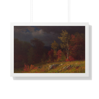 Autumn Birches (Approaching Storm) by Albert Bierstadt Framed Landscape Poster - PMA Store at the Portland Museum of Art, Maine