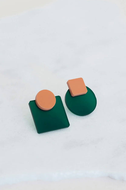Pamela Coromoto - Glare Mini Earrings - Spring/Summer : Oxford Blue/ Pink