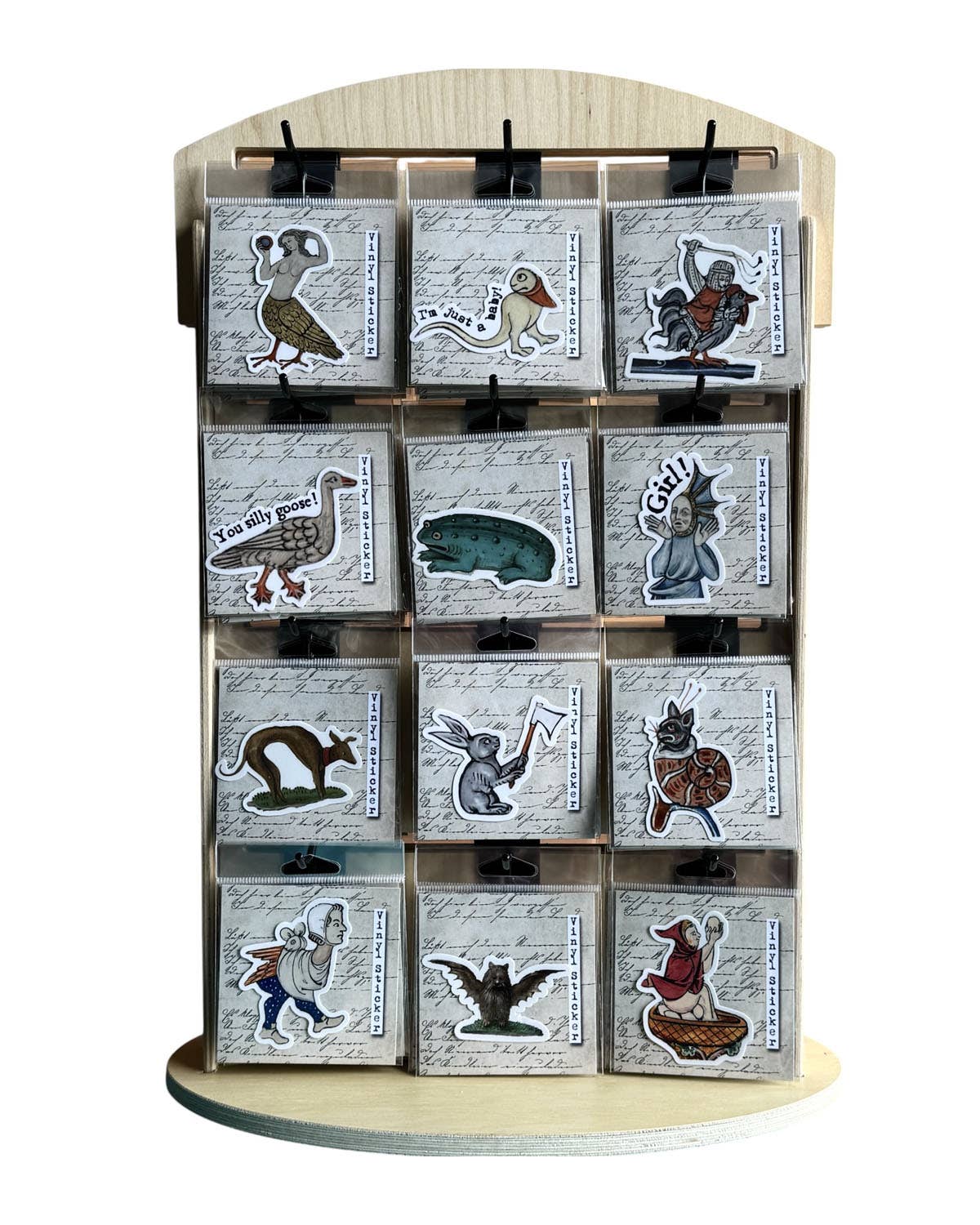 ChicalooKate - Medieval Marginalia Frog Vinyl Sticker: Packaged Sticker