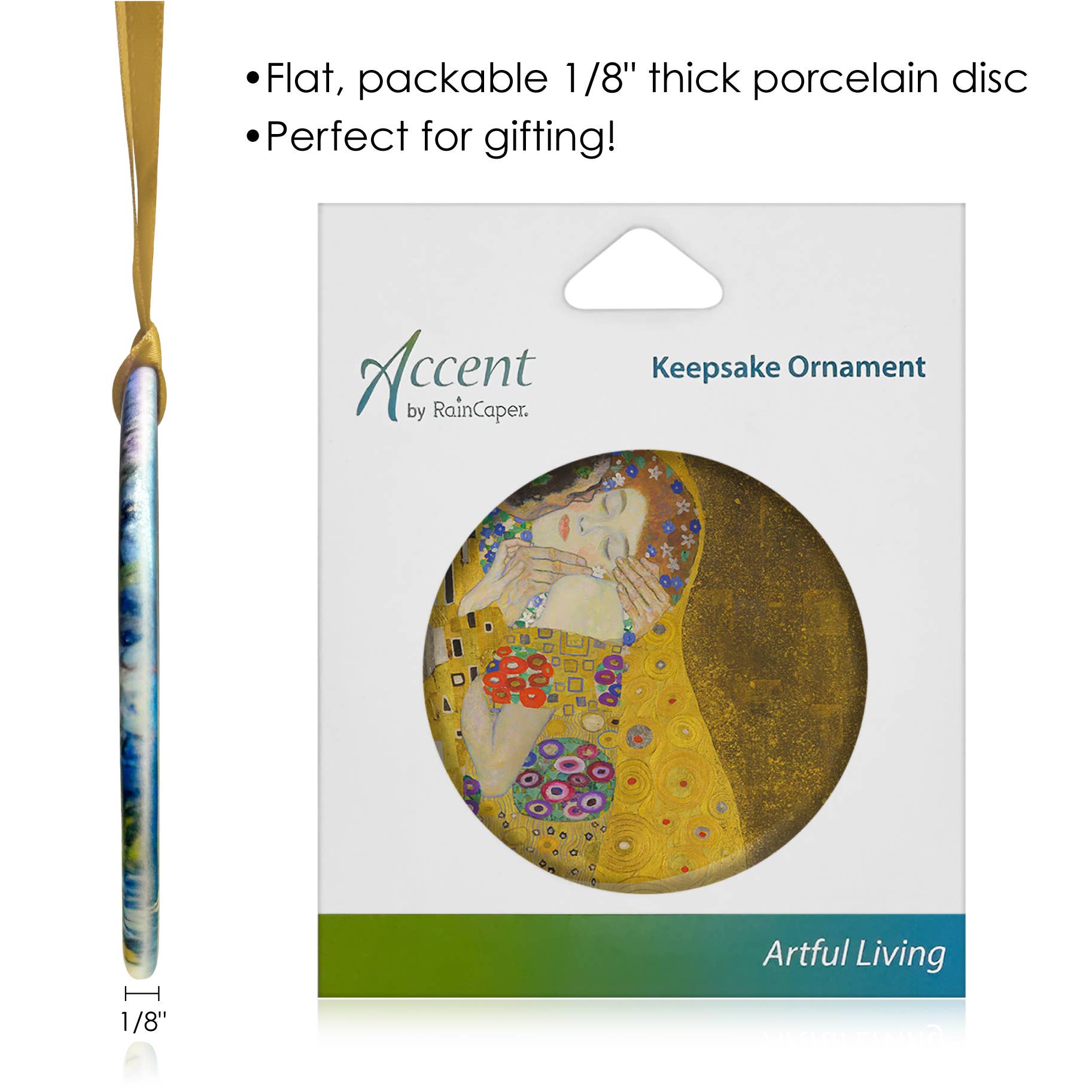 Klimt "The Kiss" Keepsake Ornament - PMA Store at the Portland Museum of Art, Maine